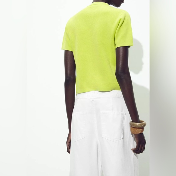 🔥🔥Zara Lime Green Short Sleeve Cardigan - Picture 5 of 7